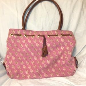 dooney & bourke signature monogram tassel tote